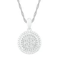Womens 1/10 CT. T.W. Natural White Diamond Sterling Silver Round 18 Inch Pendant Necklace
