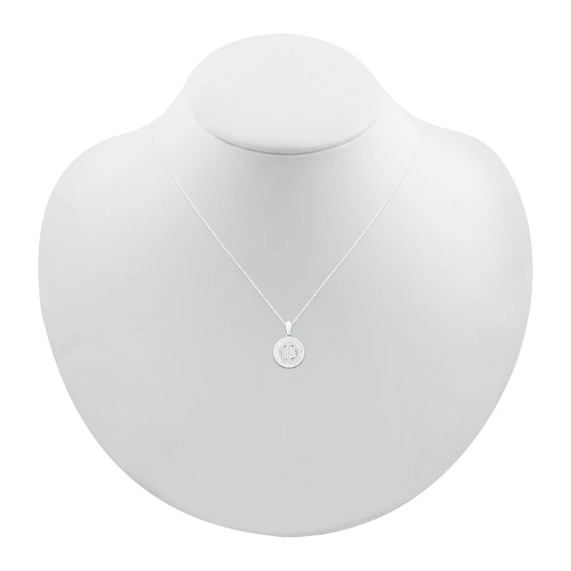 Womens 1/10 CT. T.W. Natural White Diamond Sterling Silver Round 18 Inch Pendant Necklace