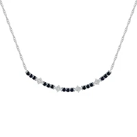 Womens 3/4 CT. T.W. Natural Black Diamond Sterling Silver Curved 18 Inch Pendant Necklace