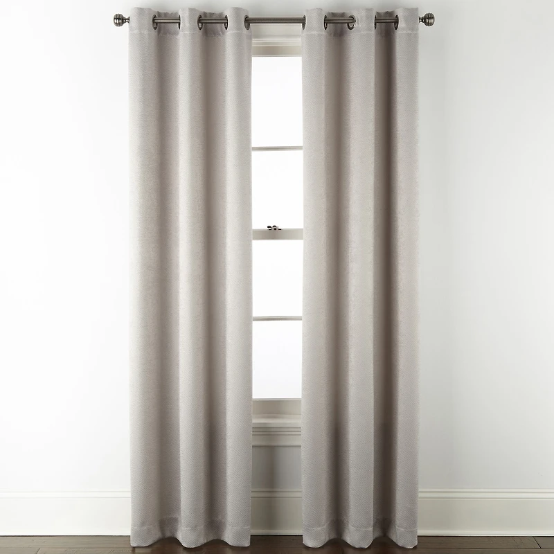 Regal Home Delaney Diamond Grommet Top Embossed Blackout Set of 2 Curtain Panel