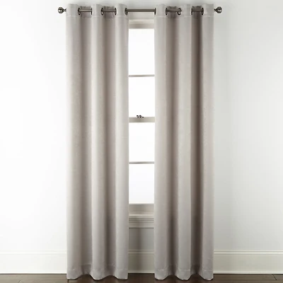 Regal Home Delaney Diamond Grommet Top Embossed Blackout Set of 2 Curtain Panel