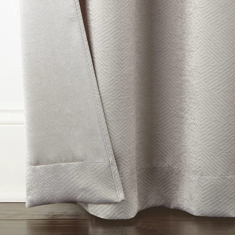 Regal Home Delaney Diamond Grommet Top Embossed Blackout Set of 2 Curtain Panel