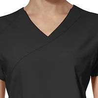 Wink® W123 Mock Wrap Womens V Neck Short Sleeve Moisture Wicking Wrinkle Resistant Quick Dry Scrub Top