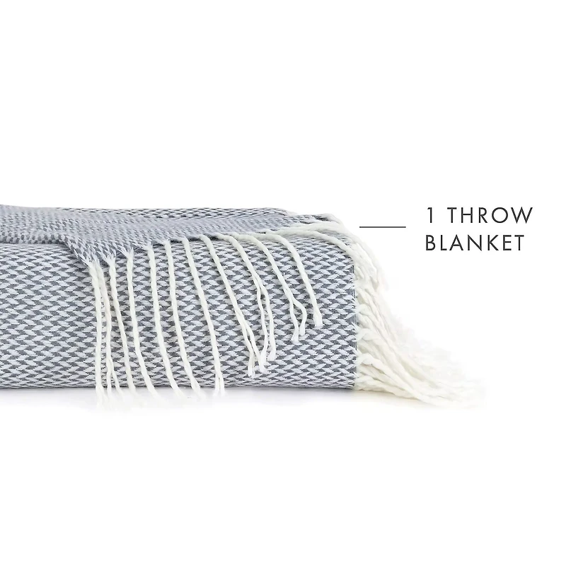 Casual Comfort Herringbone Lightweight Throw