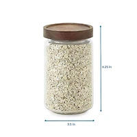 Home Expressions 700ml Acacia And Glass Canister
