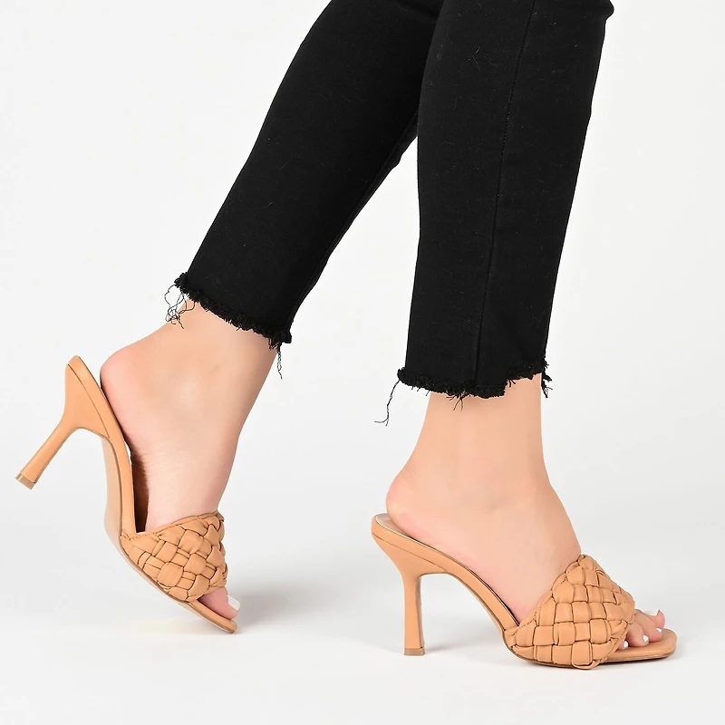Journee Collection Raquelah Womens Round Open Toe Stiletto Heel Pumps