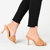 Journee Collection Raquelah Womens Round Open Toe Stiletto Heel Pumps