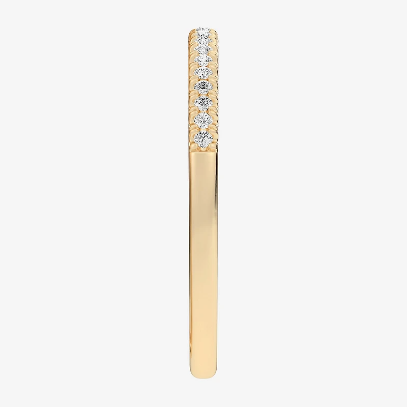 G-H / Si1-Si2) Womens 1/10 CT. T.W. Lab Grown White Diamond 14K Gold Wedding Band
