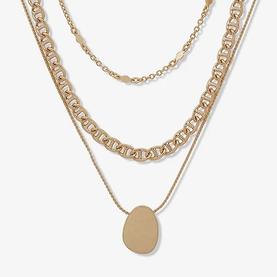 a.n.a Gold Tone Womens 16 Inch Strand Necklace