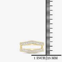 Womens 1/2 CT. T.W. Natural White Diamond 10K Gold Ring Guard