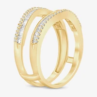 Womens 1/2 CT. T.W. Natural White Diamond 10K Gold Ring Guard