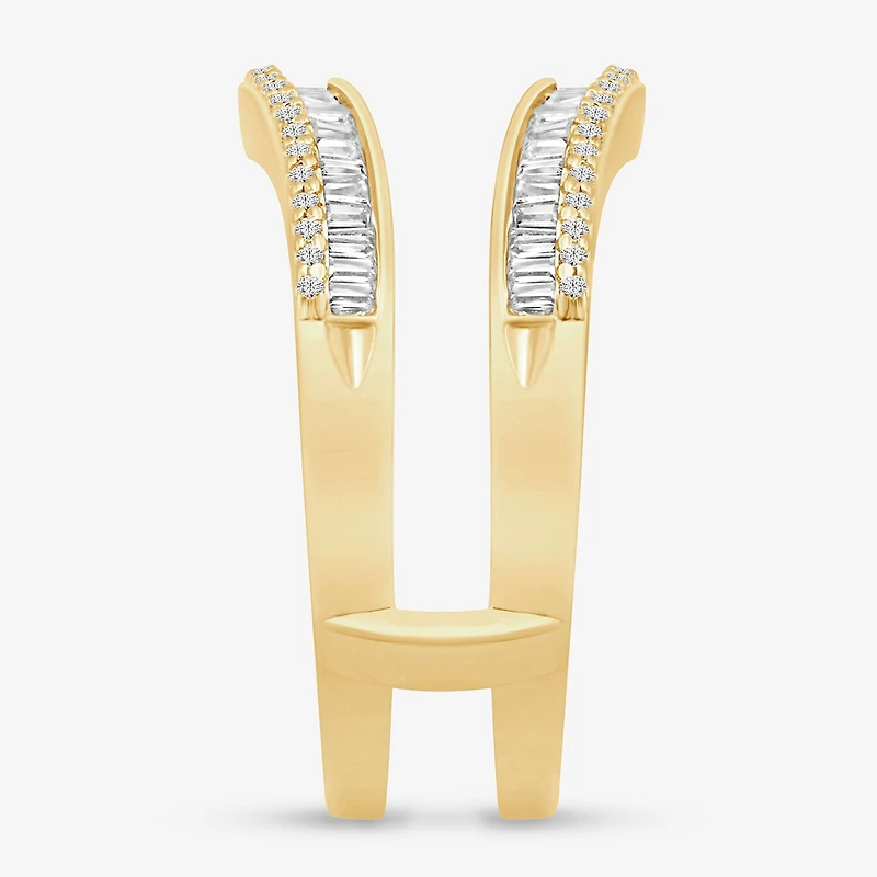 Womens 1/2 CT. T.W. Natural White Diamond 10K Gold Ring Guard