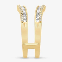 Womens 1/2 CT. T.W. Natural White Diamond 10K Gold Ring Guard