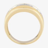(F / Vs2) Mens 9.5MM 1 CT. T.W. Lab Grown White Diamond 14K Gold 5-Stone Wedding Band
