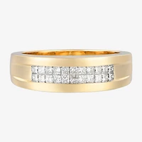(F / Vs2) Mens 8MM 1/2 CT. T.W. Lab Grown White Diamond 14K Gold Wedding Band