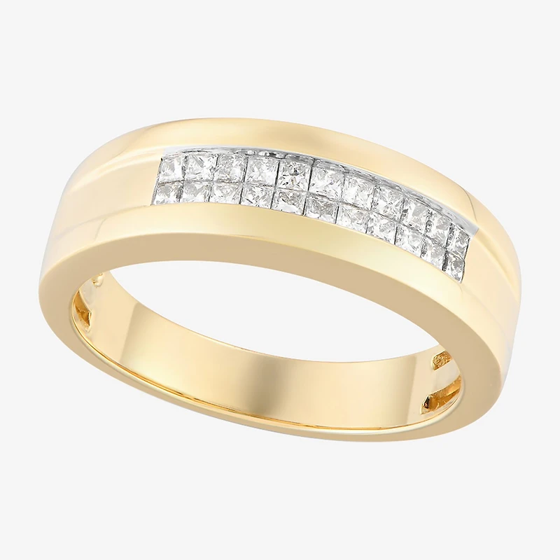 (F / Vs2) Mens 8MM 1/2 CT. T.W. Lab Grown White Diamond 14K Gold Wedding Band