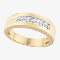 (F / Vs2) Mens 8MM 1/2 CT. T.W. Lab Grown White Diamond 14K Gold Wedding Band