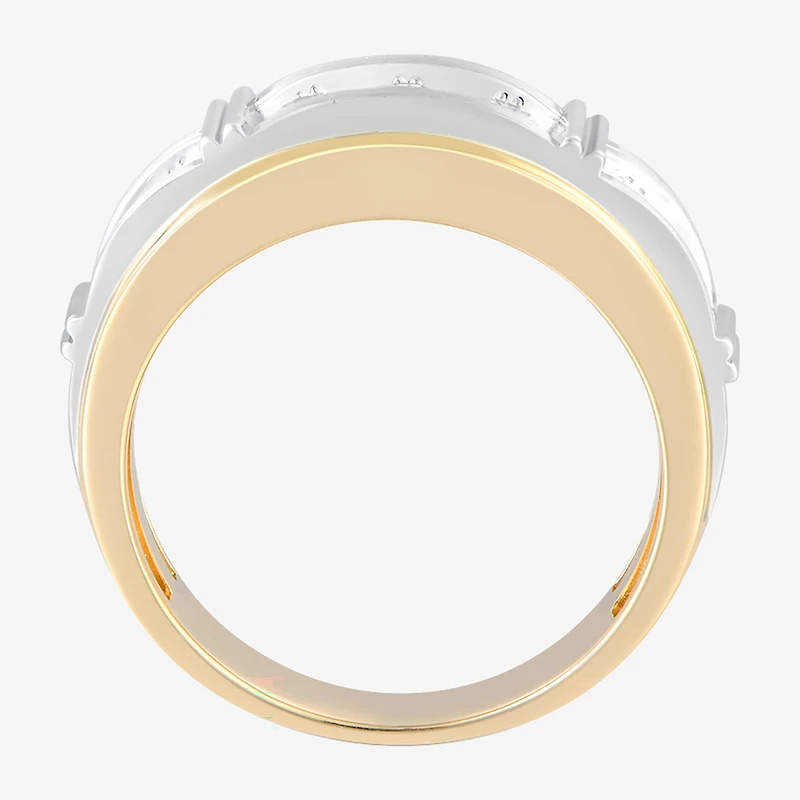 (F / Vs2) Mens 9M 1 CT. T.W. Lab Grown White Diamond 14K Two Tone Gold Wedding Band