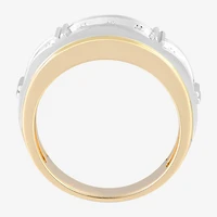 (F / Vs2) Mens 9M 1 CT. T.W. Lab Grown White Diamond 14K Two Tone Gold Wedding Band