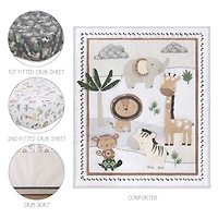 The Peanutshell Organic Sarari  Serenity 4-pc. Crib Bedding Set