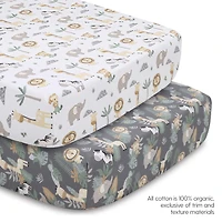 The Peanutshell Organic Sarari  Serenity 4-pc. Crib Bedding Set