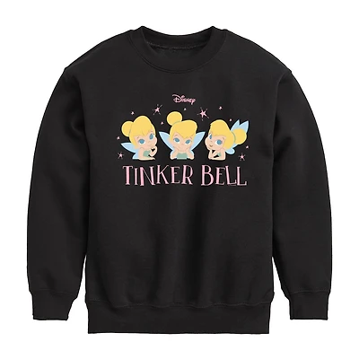 Disney Collection Little & Big Kid Girls Crew Neck Long Sleeve Tinker Bell Sweatshirt