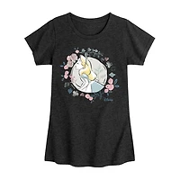 Disney Collection Little & Big Kid Girls Crew Neck Short Sleeve Regular Fit Alice Wonderland Graphic T-Shirt