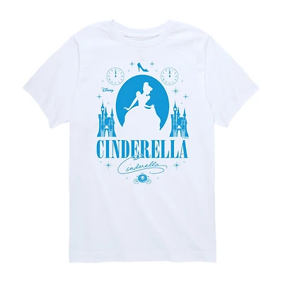 Disney Collection Little & Big Kid Girls Crew Neck Short Sleeve Regular Fit Cinderella Princess Graphic T-Shirt