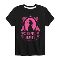Disney Collection Little & Big Kid Girls Crew Neck Short Sleeve Regular Fit Princess Sleeping Beauty Graphic T-Shirt