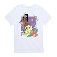 Disney Collection Little & Big Kid Girls Crew Neck Short Sleeve Regular Fit Princess Tiana Graphic T-Shirt