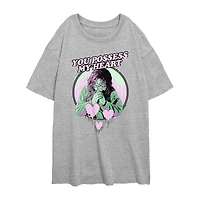 The Exorcist You Possess My Heart Womens Juniors Crew Neck Short Sleeve Regular Fit Graphic T-Shirt