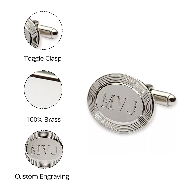 Personalized Oval Cuff Links