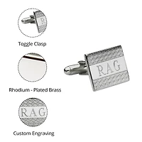 Personalized Wave Pattern Cuff Links
