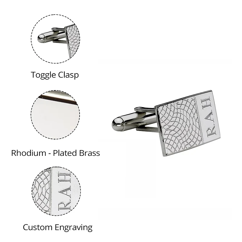 Personalized Snakeskin Pattern Cuff Links