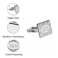 Personalized Plaid Pattern Cufflinks
