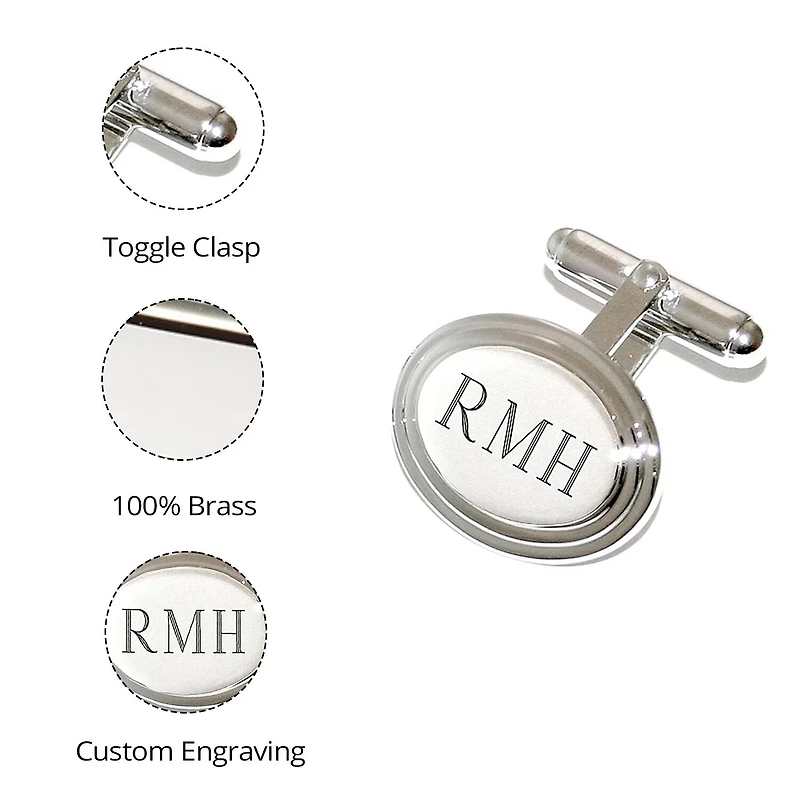 Engravable Oval Cuff Links