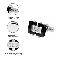 Personalized Two-Tone Stainless Steel Cuff Links