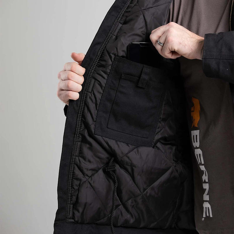 Berne Icecap Insulated Chore Mens Hooded Waterproof Midweight Big and Tall Work Raincoat