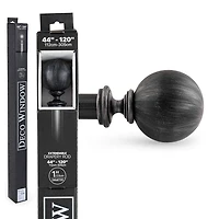 Deco Window Brushed Globe 1 IN Adjustable Curtain Rod