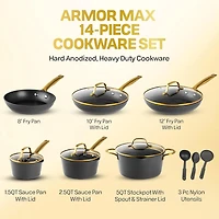 Granitestone Armor Max Gold Aluminum 14-pc. Non-Stick Cookware Set