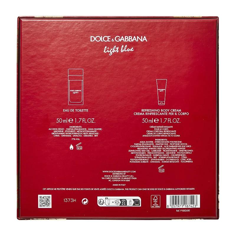 DOLCE&GABBANA Light Blue Eau De Toilette 2-Piece Gift Set ($115 Value) Perfume Set