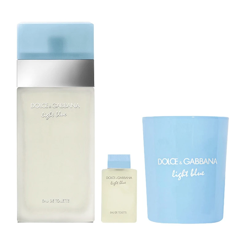 DOLCE&GABBANA Light Blue Womens Eau De Toilette 3-Piece Gift Set ($140 Value) Perfume Set