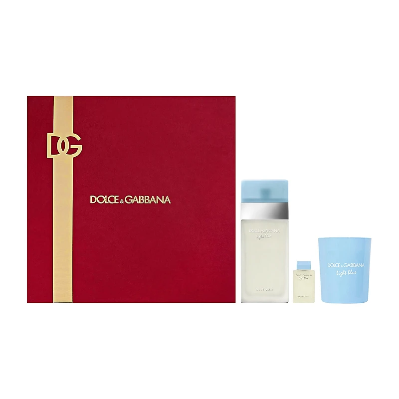 DOLCE&GABBANA Light Blue Womens Eau De Toilette 3-Piece Gift Set ($140 Value) Perfume Set