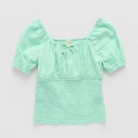 Thereabouts Little & Big Kid Girls Square Neck Short Sleeve Blouse