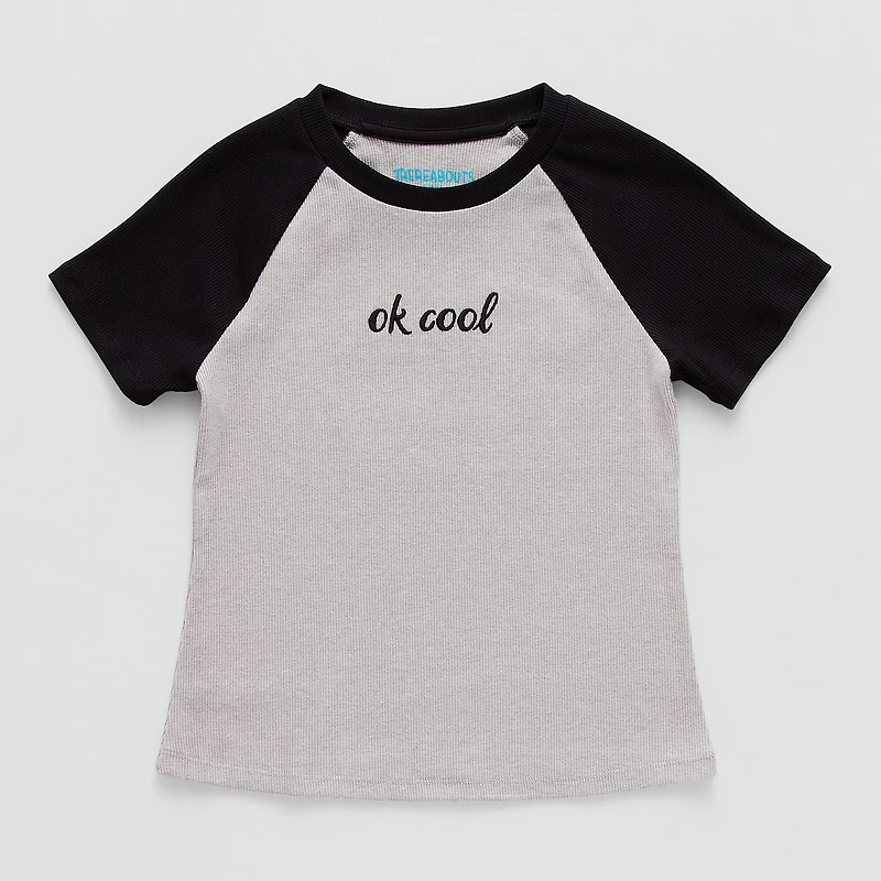 Thereabouts Little & Big Kid Girls Round Neck Short Sleeve T-Shirt