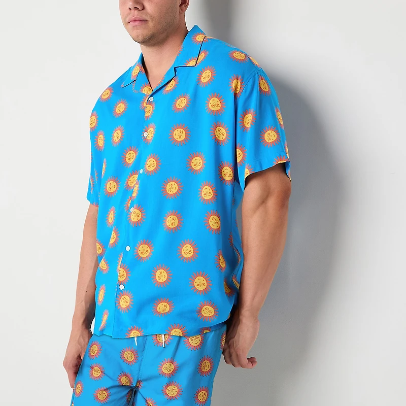 Arizona Mens Short Sleeve Big and Tall Camp Shirt