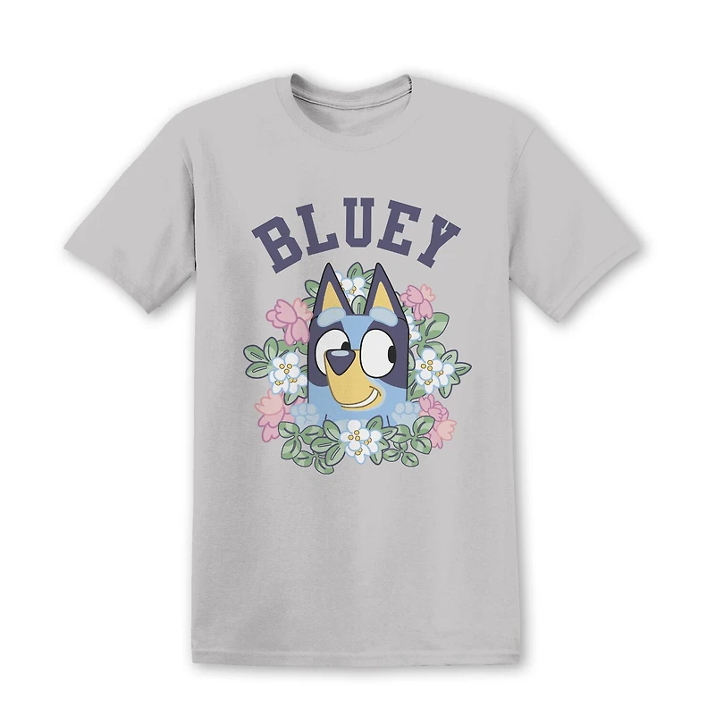 Bluey Boyfriend Tee Womens Juniors Crew Neck Short Sleeve Regular Fit Graphic T-Shirt