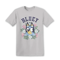 Bluey Boyfriend Tee Womens Juniors Crew Neck Short Sleeve Regular Fit Graphic T-Shirt