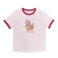 Womens Juniors Crew Neck Short Sleeve Regular Fit Strawberry Shortcake Graphic T-Shirt
