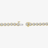 (F / Si2) Womens 10 Ct.T.W. Lab Grown White Diamond 10K Gold 7 Inch Tennis Bracelet